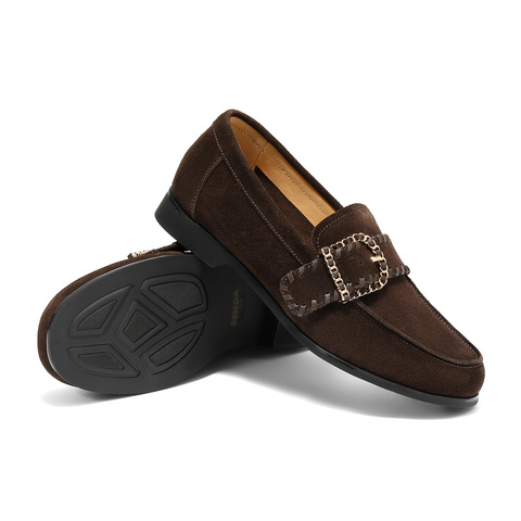 森达乐福鞋女2025秋新简约皮带扣一脚蹬平跟单鞋ZTH91CA5