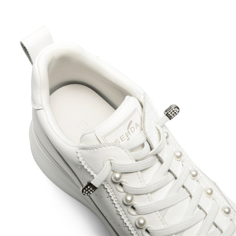 森达高帮鞋女2025冬新商场同款简约厚底休闲小白鞋XTR01DD5