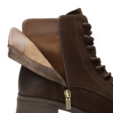 森达马丁靴女2025冬新商场同款潮流户外粗跟短皮靴4CU40DD5