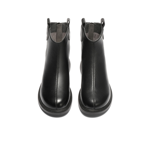 森达时装靴女2025冬新商场同款软面真皮休闲短靴XRU01DD5