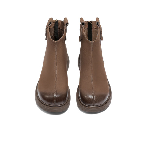 森达休闲靴女2025冬新商场同款时尚显瘦潮流短靴XTF01DD5