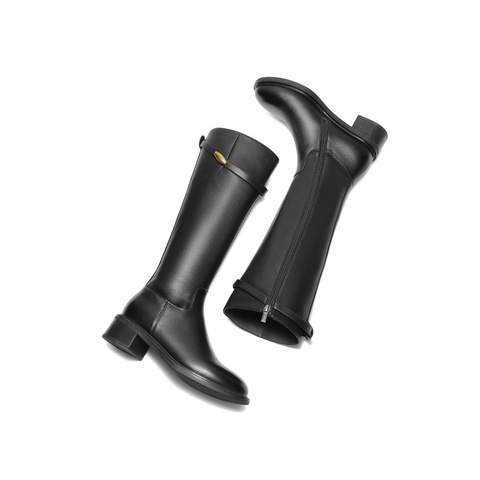 森达骑士靴女2025年冬新时尚厚底粗跟过膝长筒靴ZTI12DG5