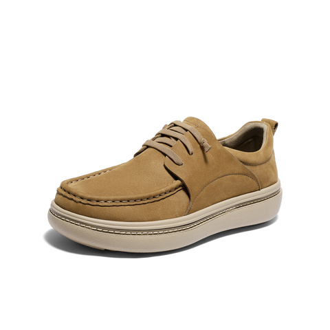 森达休闲皮鞋男2025秋新商场同款简约舒适厚底单鞋2BA01CM5