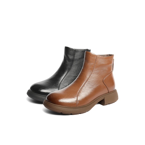 森达休闲靴女2025冬季新款商场同款时尚软面短靴XRL01DD5