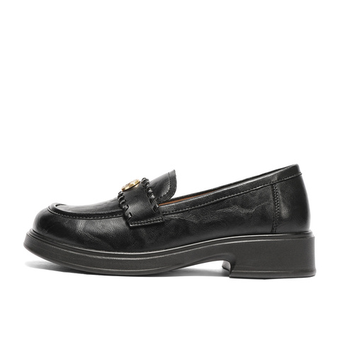 森达乐福鞋女2025秋季新款通勤一脚蹬软面厚底单鞋WP046CA5