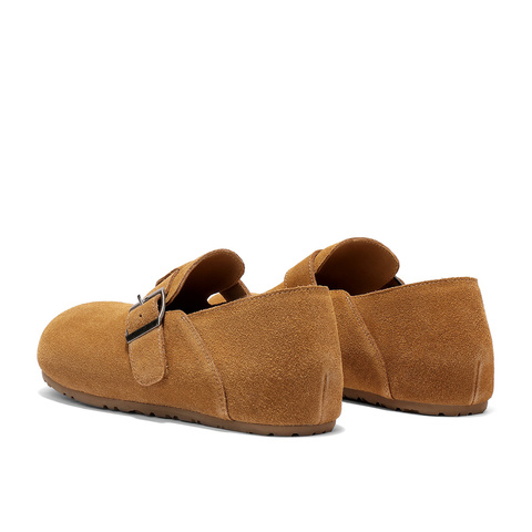 森达勃肯鞋女2025秋季新款简约皮带扣舒适内增高休闲鞋WP050CA5