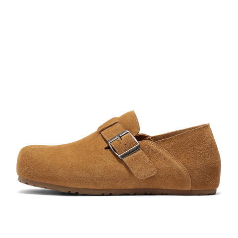 森达勃肯鞋女2025秋季新款简约皮带扣舒适内增高休闲鞋WP050CA5