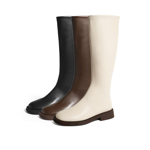 森达骑士靴女2025冬新气质显瘦休闲长筒靴ZT803DG5