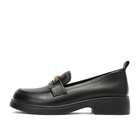 森达乐福鞋女2025秋季新款通勤一脚蹬软面厚底单鞋WP042CA5