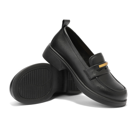 森达乐福鞋女2025秋季新款通勤一脚蹬软面厚底单鞋WP042CA5