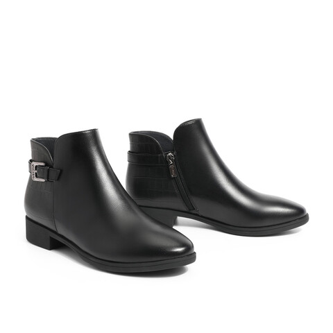 森达时装靴女2025冬新商场同款潮流休闲短靴4T647DD5