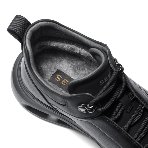 森达休闲靴男2025冬新时尚运动风厚底休闲高帮鞋VD012DD5