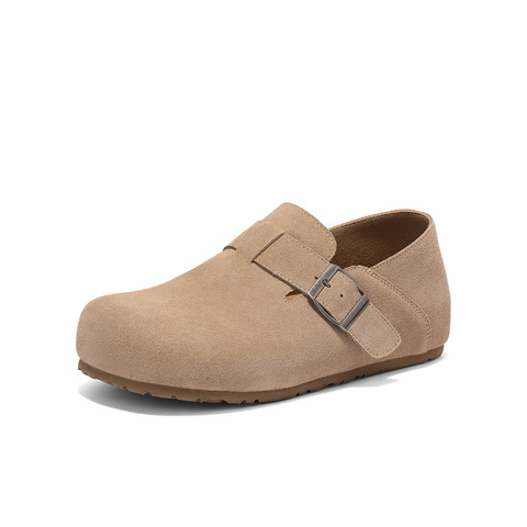 森达勃肯鞋女2025秋季新款简约皮带扣舒适内增高休闲鞋WP050CA5