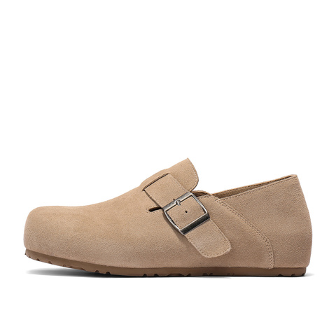 森达勃肯鞋女2025秋季新款简约皮带扣舒适内增高休闲鞋WP050CA5