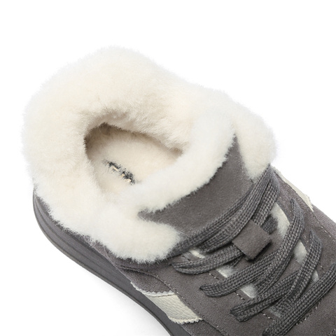 森达毛毛鞋女2025冬新舒适保暖绒毛厚底休闲板鞋WP031DM5
