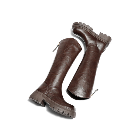 森达骑士靴女2025年冬新商场同款时尚厚底显瘦长筒靴XRT01DG5