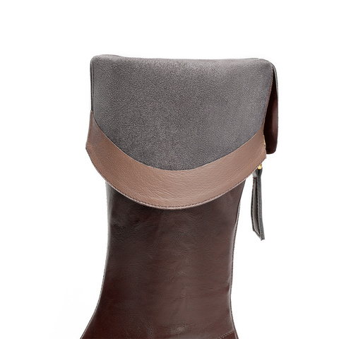 森达骑士靴女2025年冬新商场同款时尚厚底显瘦长筒靴XRT01DG5