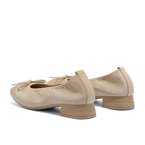 森达时装鞋女2025秋季新款知性通勤粗跟浅口单鞋WP045CQ5