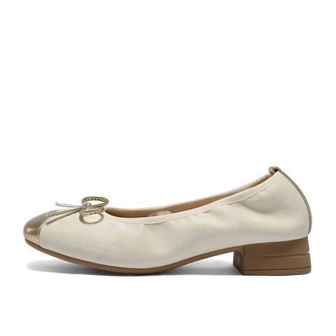 森达时装鞋女2025秋季新款知性通勤粗跟浅口单鞋WP045CQ5