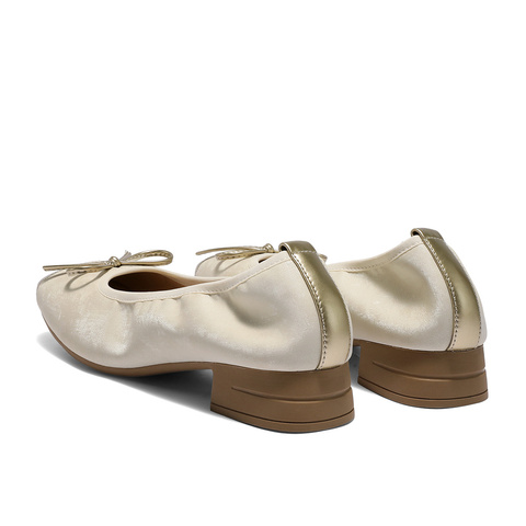 森达时装鞋女2025秋季新款知性通勤粗跟浅口单鞋WP045CQ5