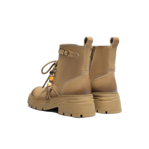 森达马丁靴女2025冬新商场同款户外徒步厚底休闲短皮靴XVJ01DD5