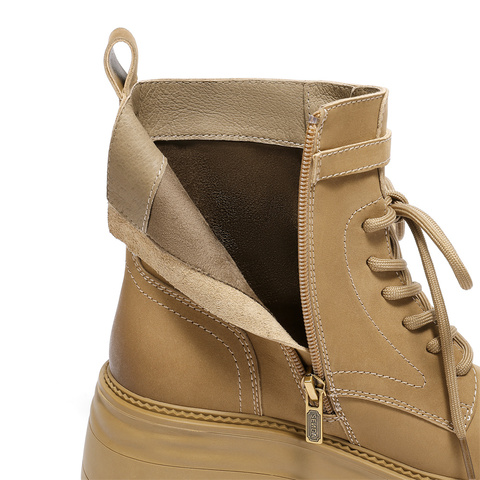 森达马丁靴女2025冬新商场同款户外徒步厚底休闲短皮靴XVJ01DD5