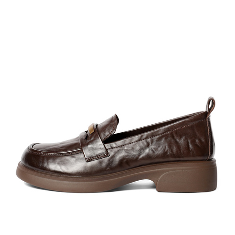 森达乐福鞋女2025秋季新款通勤一脚蹬软面厚底单鞋WP042CA5