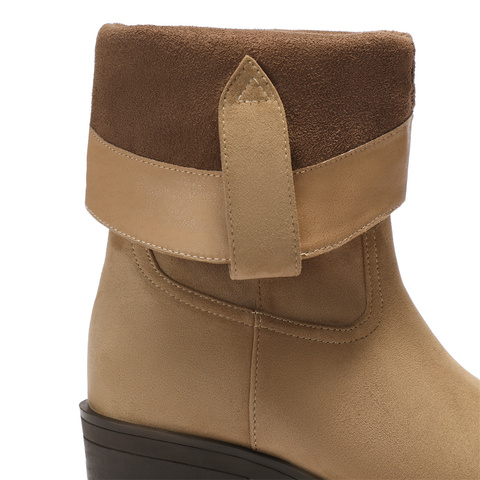 森达西部靴女2025年冬新潮流粗跟休闲堆堆靴长筒靴ZTI62DG5