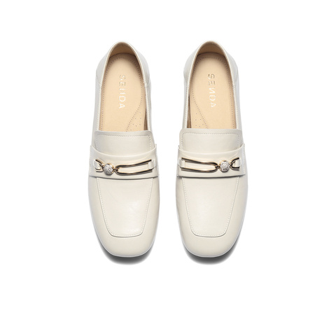 森达乐福鞋女2025秋新时尚通勤气质粗跟舒适单鞋WP048CA5