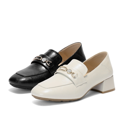 森达乐福鞋女2025秋新时尚通勤气质粗跟舒适单鞋WP048CA5