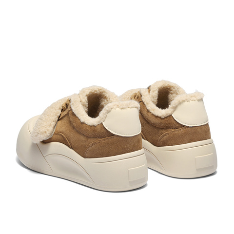 森达毛毛鞋女2025冬新商场同款户外保暖厚底休闲鞋XUT01DM5