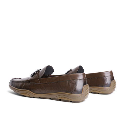 森达豆豆鞋男2025春季商场同款舒适一脚蹬休闲皮鞋1IP01AM5