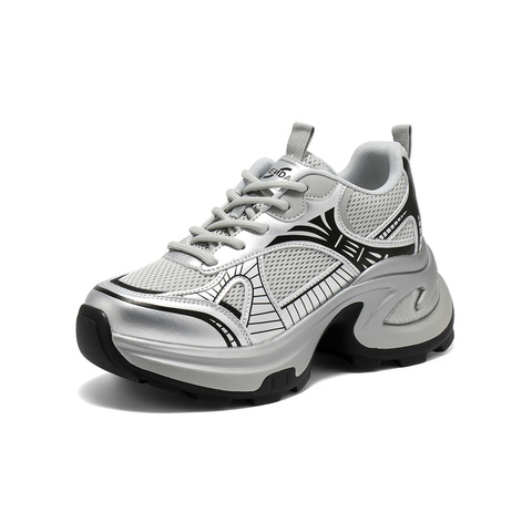 森达老爹鞋女2025秋季新款网面运动风厚底休闲鞋WP038CM5