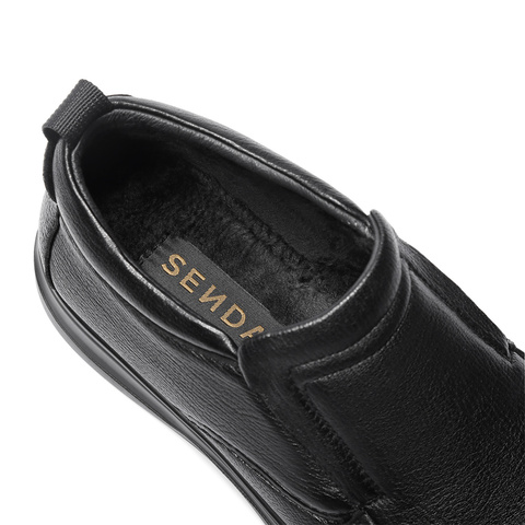 森达休闲皮鞋男2025冬新商场同款简约舒适软面单鞋1ZD02DM5