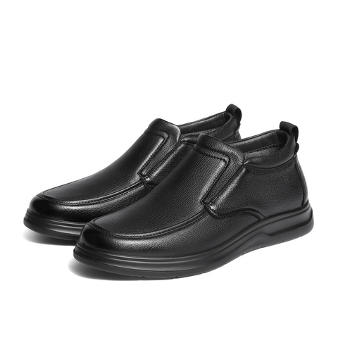 森达休闲皮鞋男2025冬新商场同款简约舒适软面单鞋1ZD02DM5