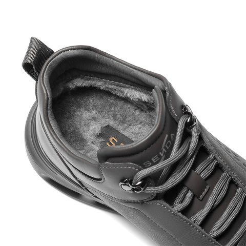 森达休闲靴男2025冬新时尚运动风厚底休闲高帮鞋VD012DD5