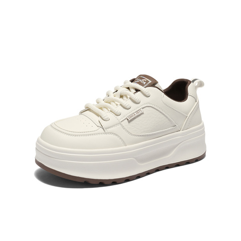 森达小白鞋女2025秋季新款厚底增高户外休闲板鞋WP049CM5