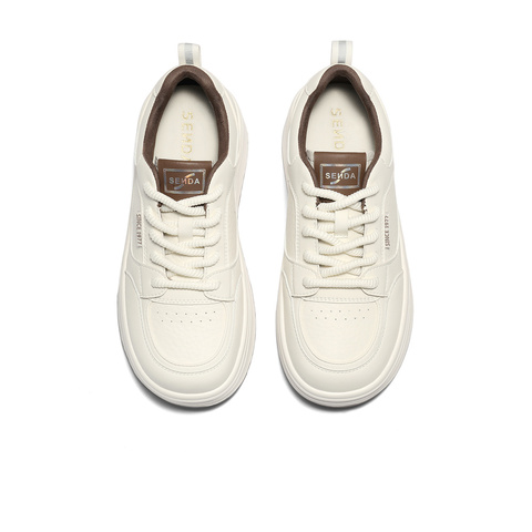 森达小白鞋女2025秋季新款厚底增高户外休闲板鞋WP049CM5