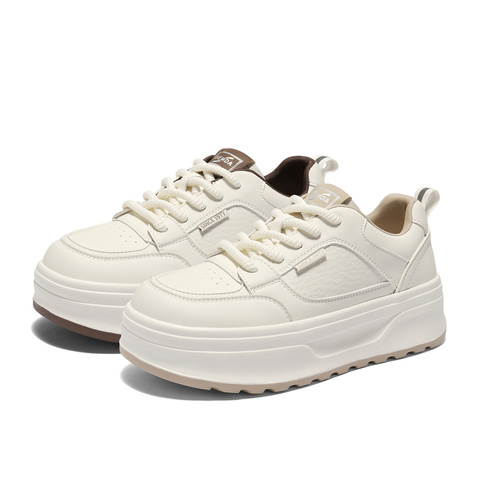 森达小白鞋女2025秋季新款厚底增高户外休闲板鞋WP049CM5