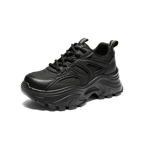 森达老爹鞋女2025秋新户外运动风网面厚底休闲鞋WP055CM5