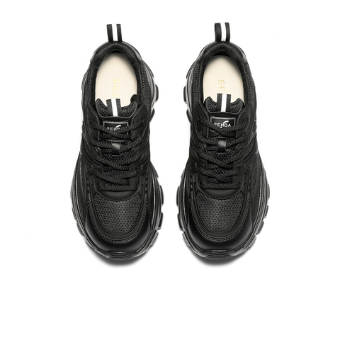 森达老爹鞋女2025秋新户外运动风网面厚底休闲鞋WP055CM5