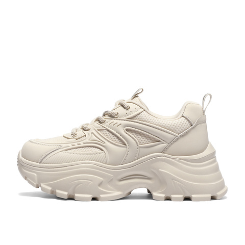 森达老爹鞋女2025秋新户外运动风网面厚底休闲鞋WP055CM5