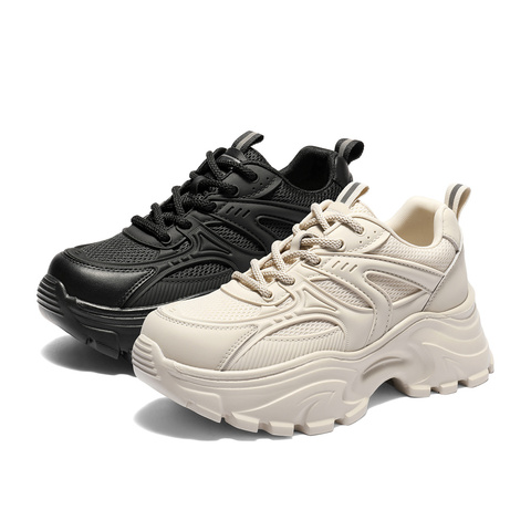 森达老爹鞋女2025秋新户外运动风网面厚底休闲鞋WP055CM5