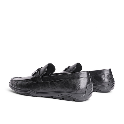 森达豆豆鞋男2025春季商场同款舒适一脚蹬休闲皮鞋1IP01AM5