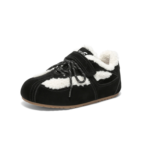 森达毛毛鞋女2025冬季新款舒适保暖平底户外休闲鞋ZTI23DM5