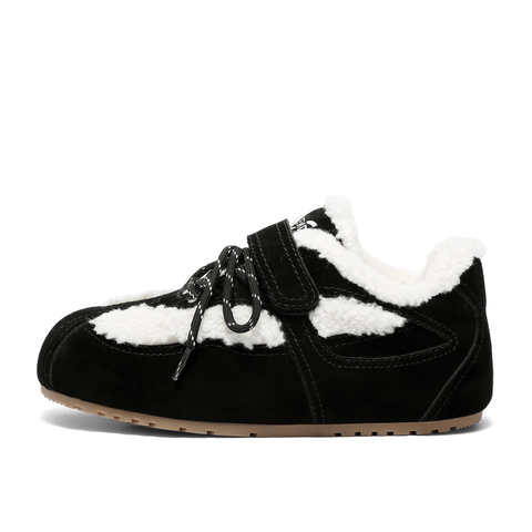 森达毛毛鞋女2025冬季新款舒适保暖平底户外休闲鞋ZTI23DM5