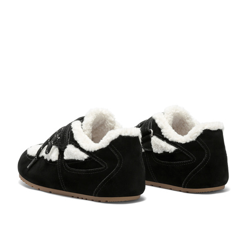 森达毛毛鞋女2025冬季新款舒适保暖平底户外休闲鞋ZTI23DM5