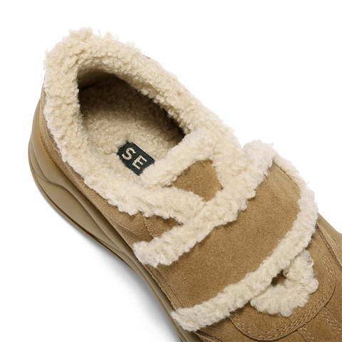 森达毛毛鞋女2025冬新商场同款毛绒户外厚底休闲鞋XTX01DM5