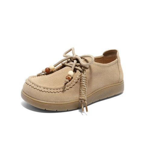 森达袋鼠鞋女款2025秋季新款舒适平底可可简约休闲鞋4URC9CM5