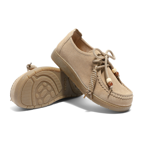 森达袋鼠鞋女款2025秋季新款舒适平底可可简约休闲鞋4URC9CM5